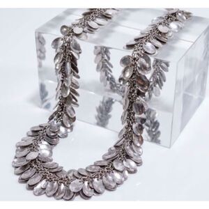 Lee Angel Women's Antique Silver PIPER Multi Disc Statement Necklace NWT 498